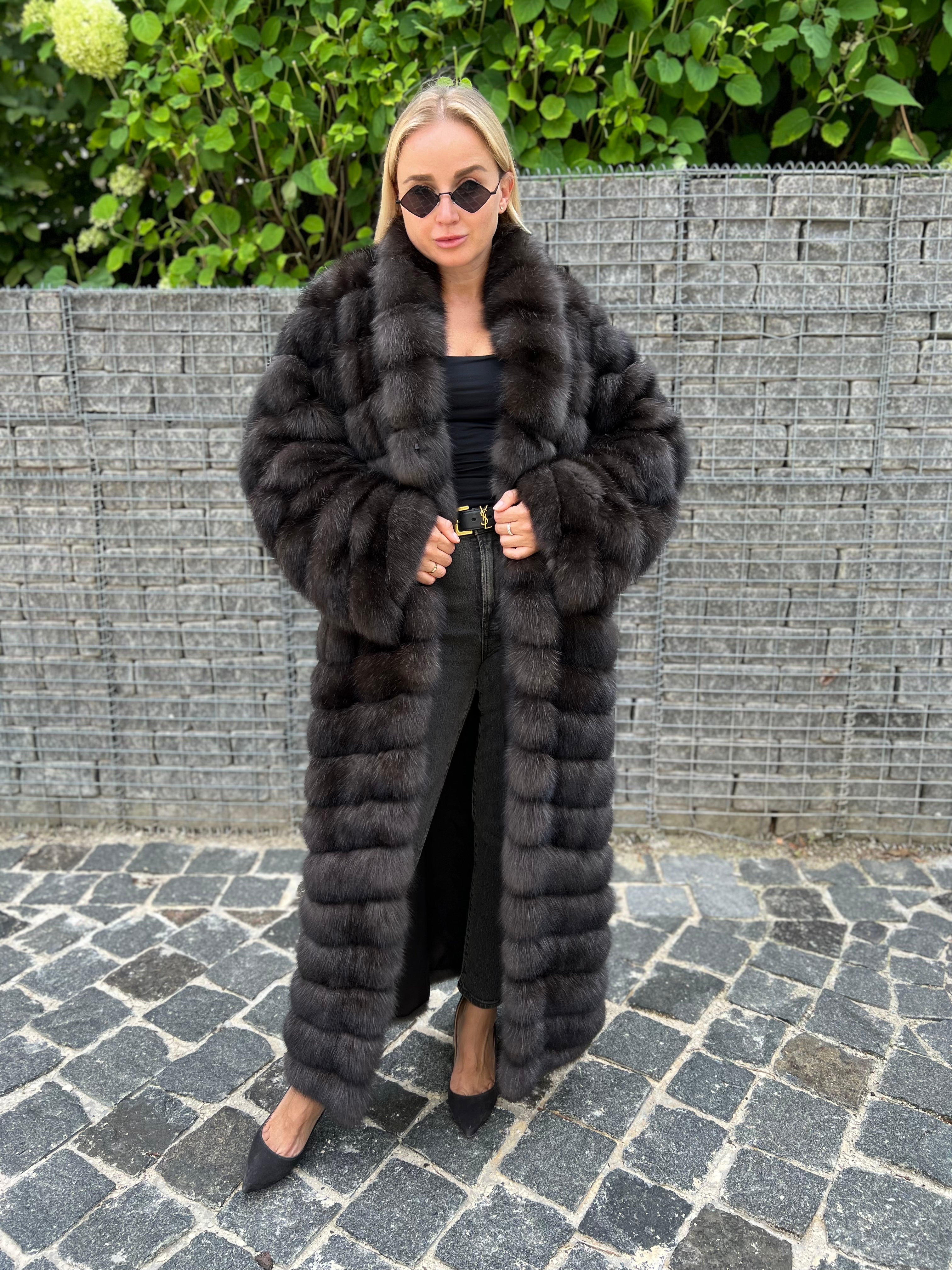 Dark sable long coat Omriya