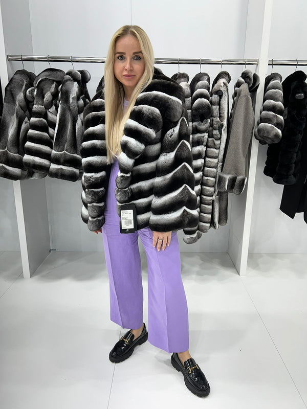 Luxurious chinchilla fur coat