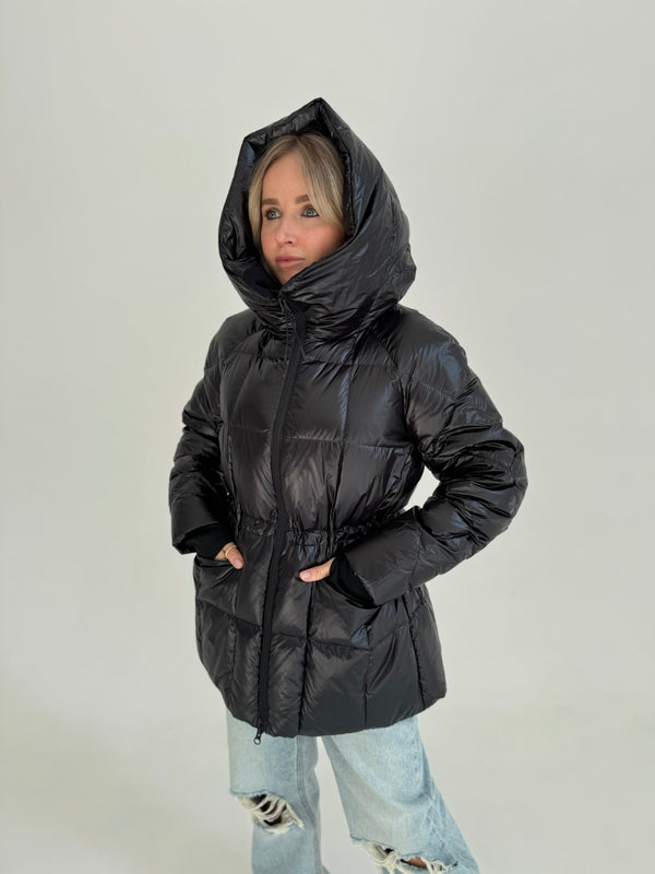 Black Hooded Down Jacket