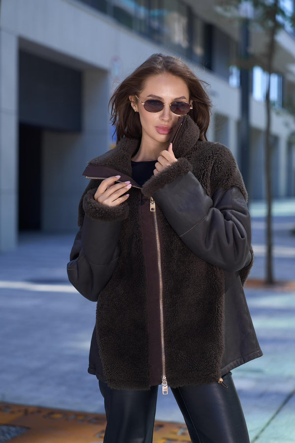 Women's Sheepskin Aviator Jacket