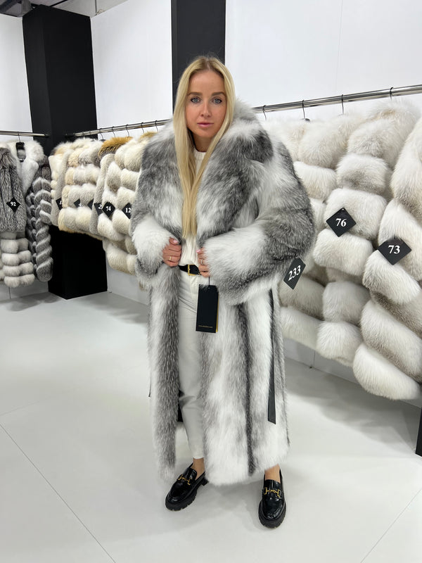 Arctic fox fur coat in natural color