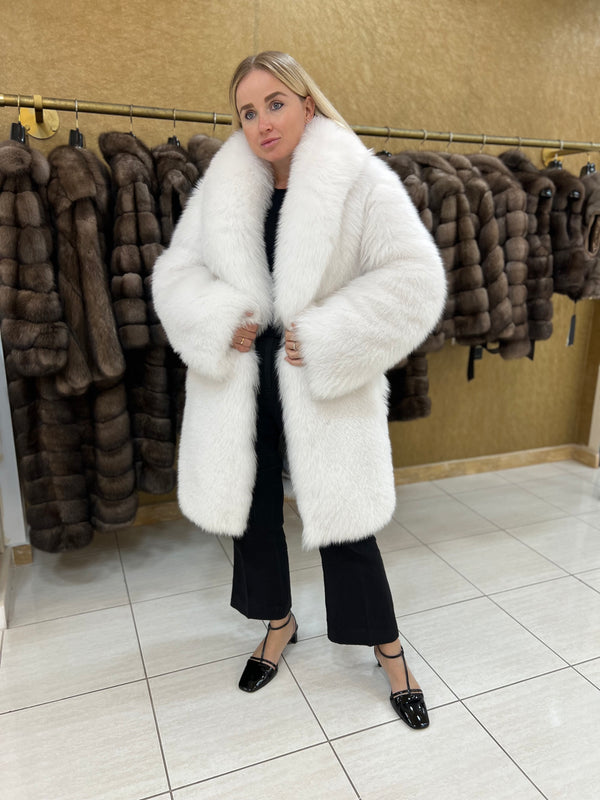 White arctic fox coat