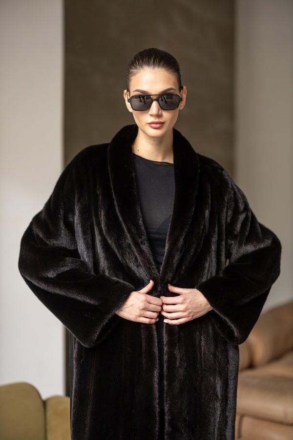 Black Mink Fur Coat