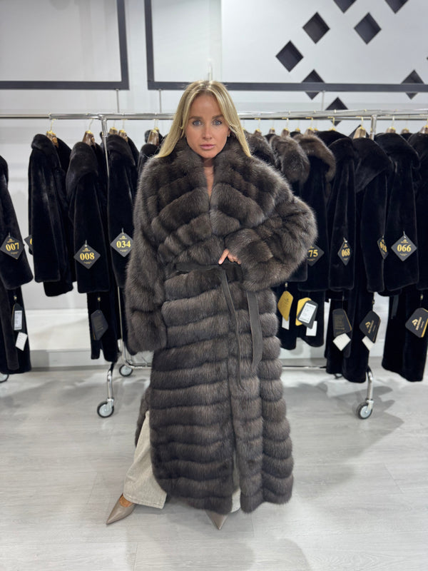 Oversize Sable Fur Coat Dark 4 Silvery