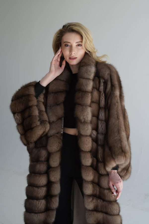 Tortora Sable Fur Coat – Opulent Luxury at 130cm