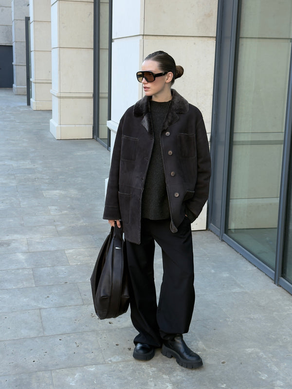 Brown Merino Sheepskin Jacket