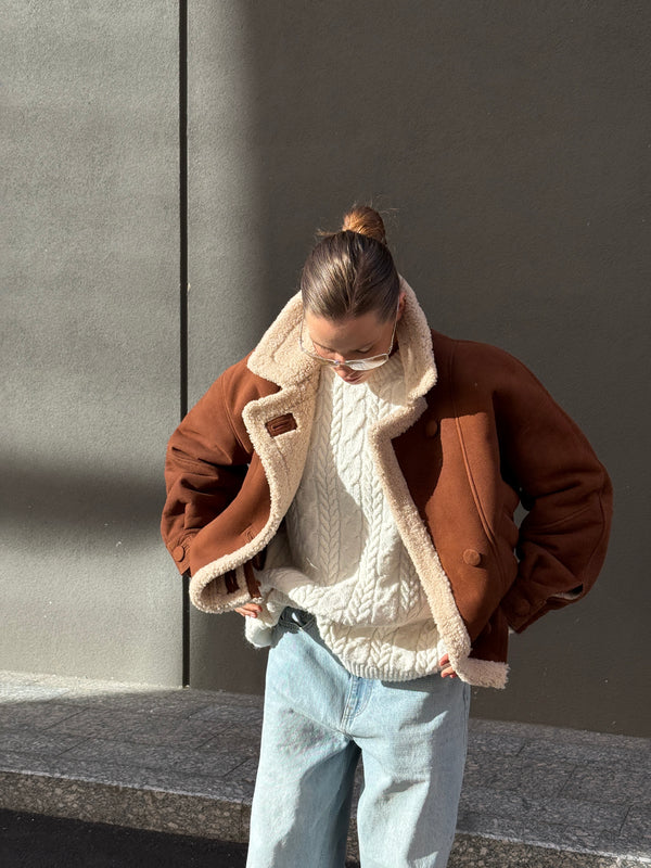 Whiskey Sheepskin Aviator Jacket