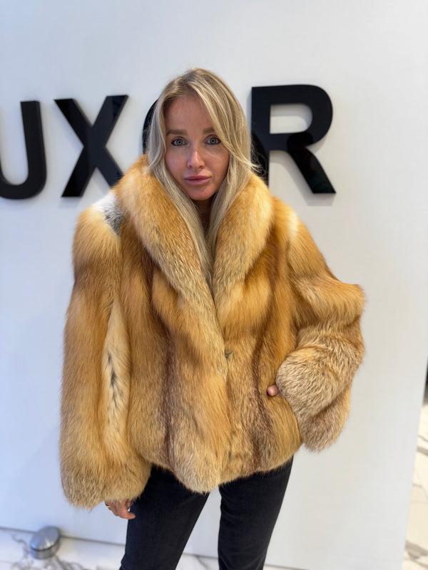 Golden Canadian Fox Fur Coat