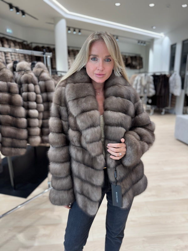 Sable Fur Coat, Platinum 1-2 Silvery