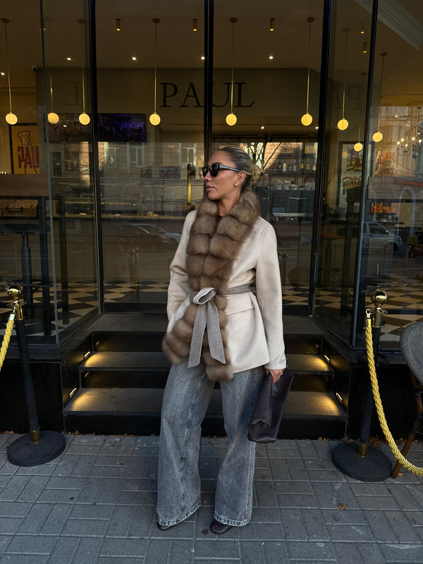 Loro Piana Cashmere Coat Featuring Baum Marten Trim