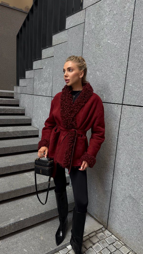 Tigrado Burgundy Sheepskin Jacket